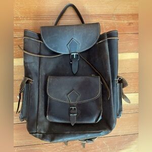 Vintage leather backpack